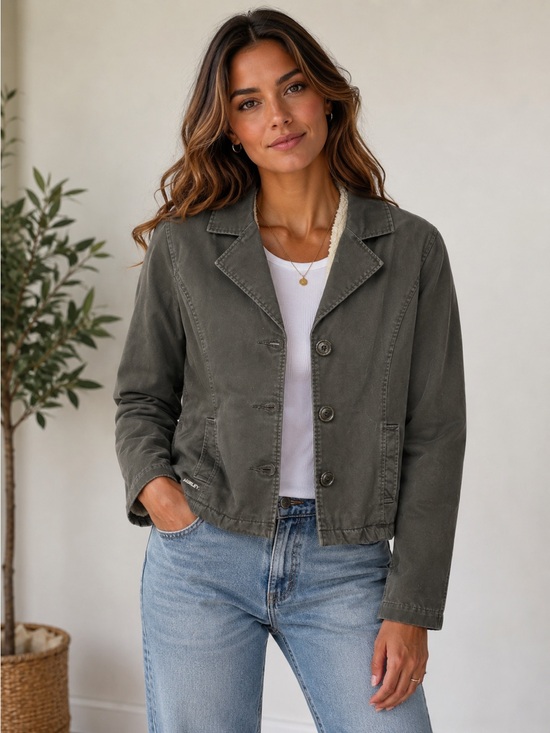 Hurley Jackets & Blazers - Hurley Sherpa Lined Utility Jacket Women’s Charcoal Button Front Coat Size M
